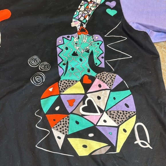 Louis Feraud vintage queen of hearts top size 12 - Picture 5 of 11